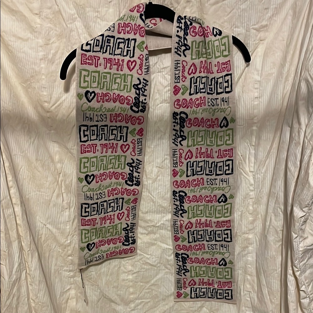 Coach Multicolor Logo Scarf
